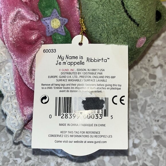 Gund Sweet Peas Ribbirta 60033 Small Plush Frog Flower in Backpack with Tag Toy - Picture 16 of 16